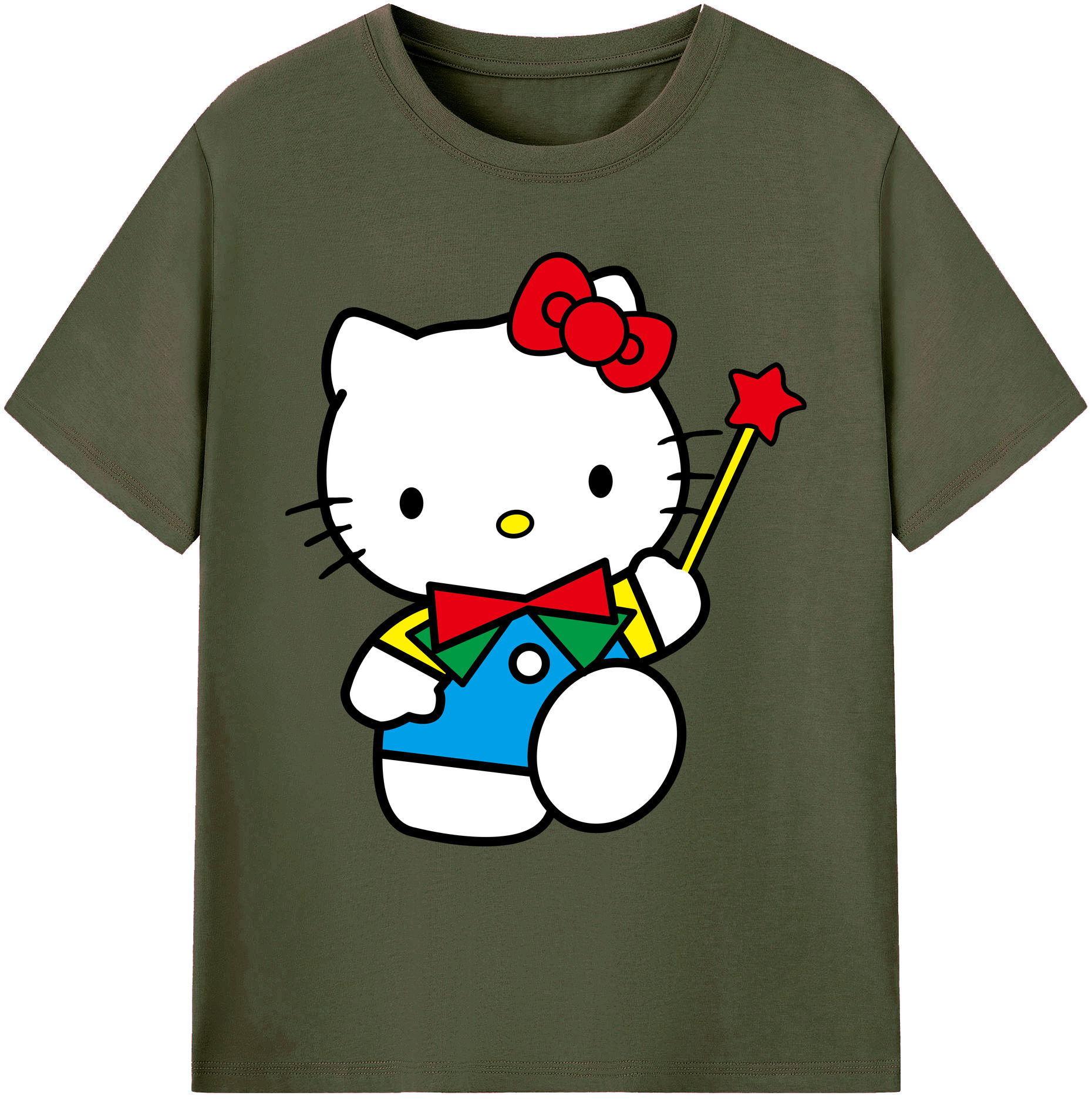 （画像用） Hello Kitty ハローキティ 綿100％ メンズ半袖Tシャツ｜肌触りやわらか＆通気性